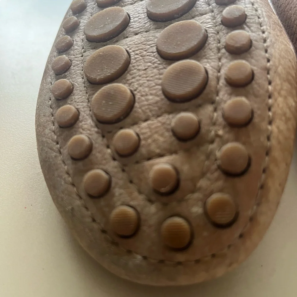 Tory Burch Brown Leather Loafers with Gold Accent